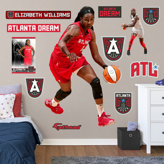 Atlanta Dream: Elizabeth Williams       - Officially Licensed WNBA Removable     Adhesive Decal