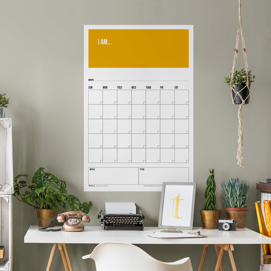 One Month Calendar: "I Am" Design - Removable Dry Erase Vinyl Decal