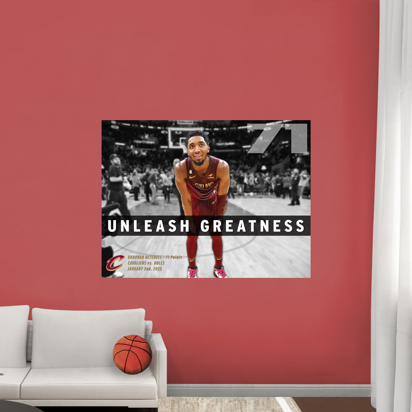 Cleveland Cavaliers: Donovan Mitchell 71 Points Poster     - Officially Licensed NBA Removable     Adhesive Decal
