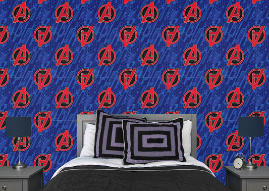Avengers:  Red & Black Logo        - Officially Licensed Marvel  Peel & Stick Wallpaper
