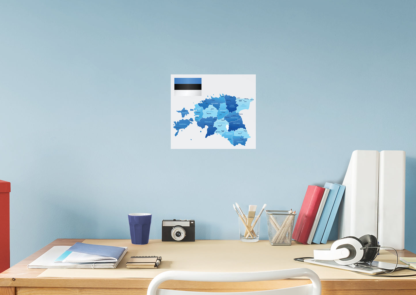 Maps of Europe: Estonia Mural        -   Removable Wall   Adhesive Decal