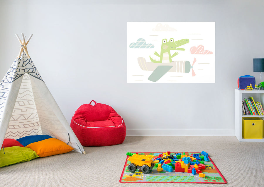 Nursery: Planes Zen Croco Mural        -   Removable     Adhesive Decal