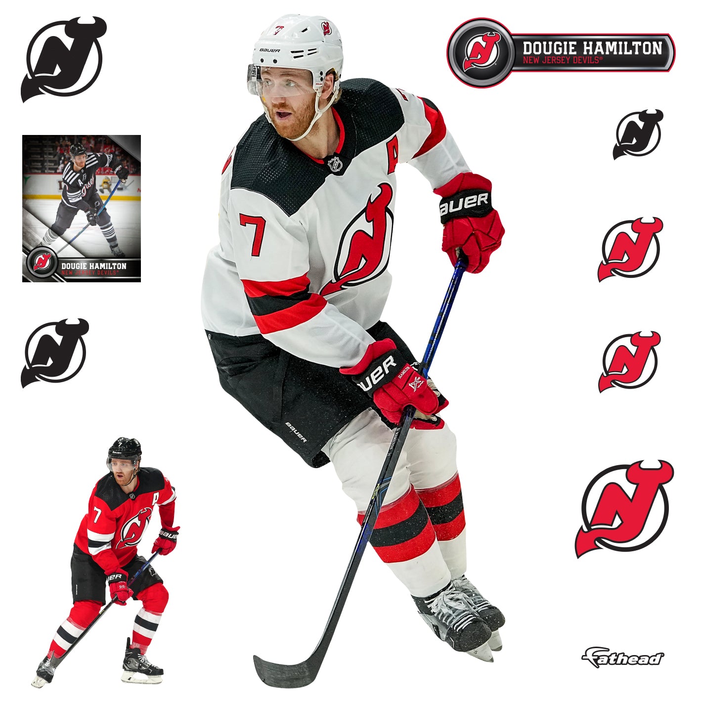 New Jersey Devils: Dougie Hamilton 2021 - Officially Licensed NHL Removable  Adhesive Decal