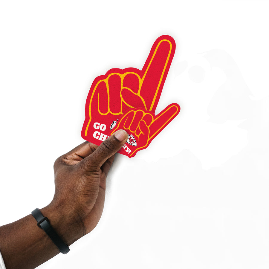 Kansas City Chiefs - 4 Foam Finger Minis (Mixed Sizes) - Official NFL - Reusable Vinyl Decals