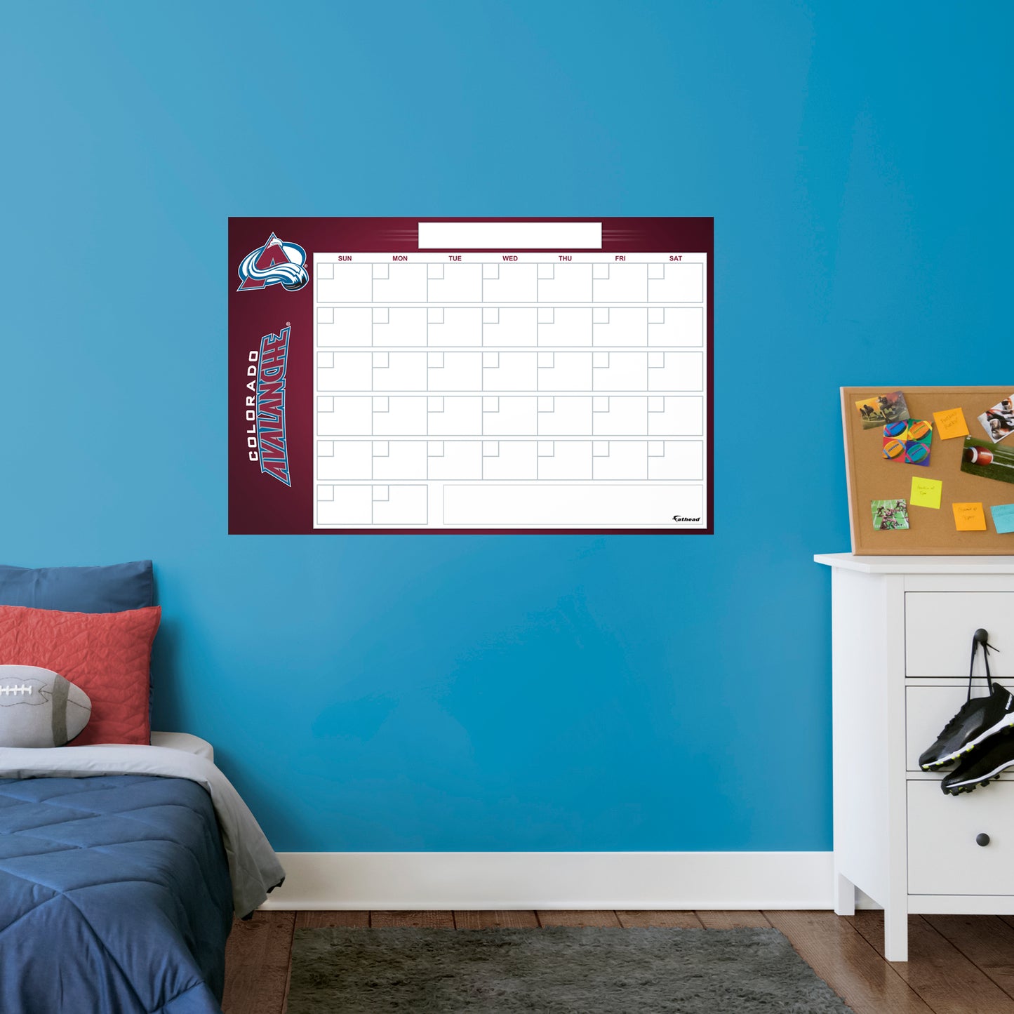 Colorado Avalanche Dry Erase Calendar  - Officially Licensed NHL Removable Wall Decal