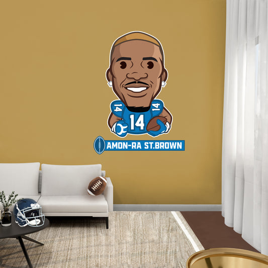 Detroit Lions: Amon-Ra St. Brown 2022 Emoji        - Officially Licensed NFLPA Removable     Adhesive Decal