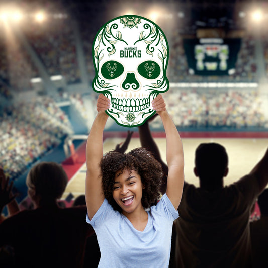 Milwaukee Bucks:  2022 Skull   Foam Core Cutout  - Officially Licensed NBA    Big Head