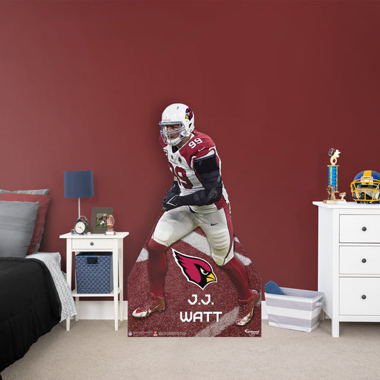 Arizona Cardinals: J.J. Watt  Stand Out Life-Size   Foam Core Cutout  - Officially Licensed NFL    Stand Out