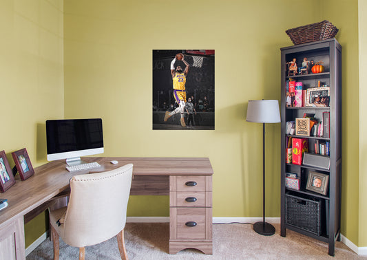 Los Angeles Lakers: LeBron James 2021 Dunk Mural        - Officially Licensed NBA Removable Wall   Adhesive Decal