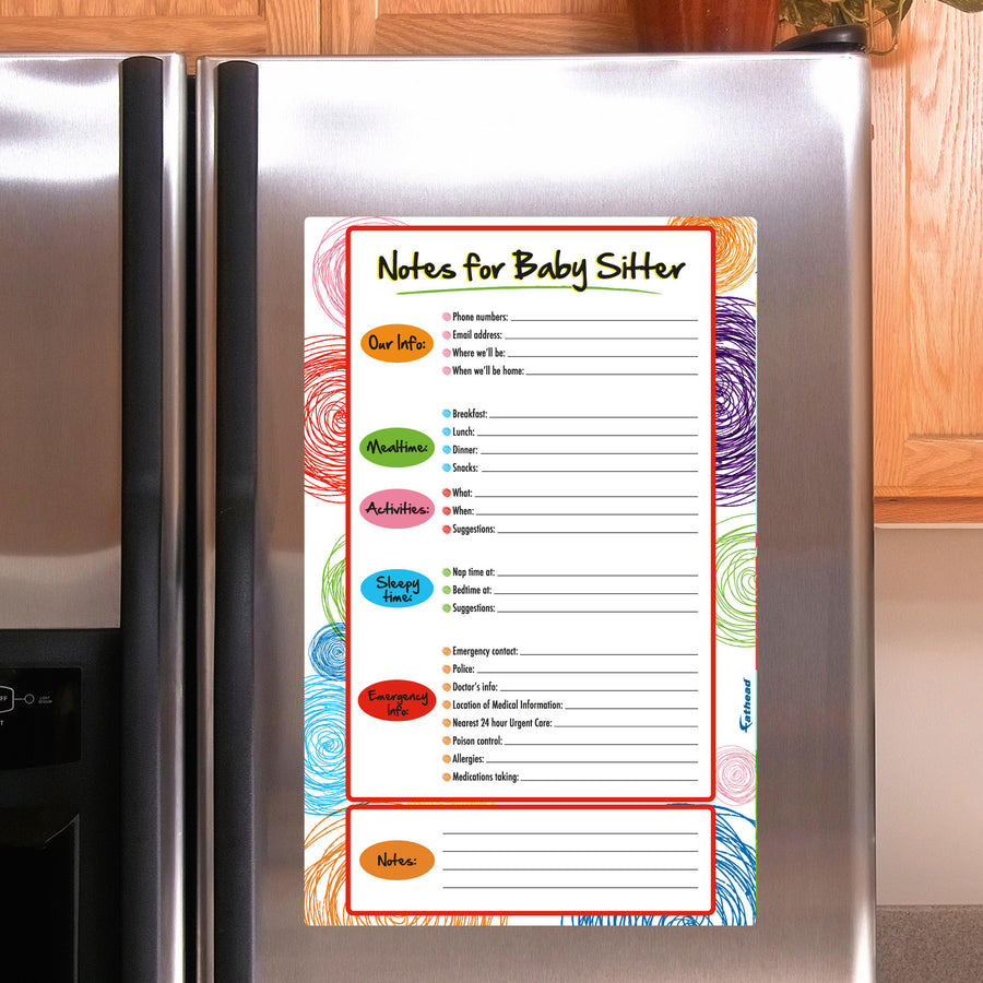 Babysitter Notes - Removable Dry Erase Vinyl Decal