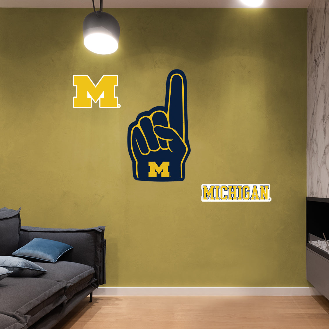 Michigan Wolverines:    Foam Finger        - Officially Licensed NCAA Removable     Adhesive Decal