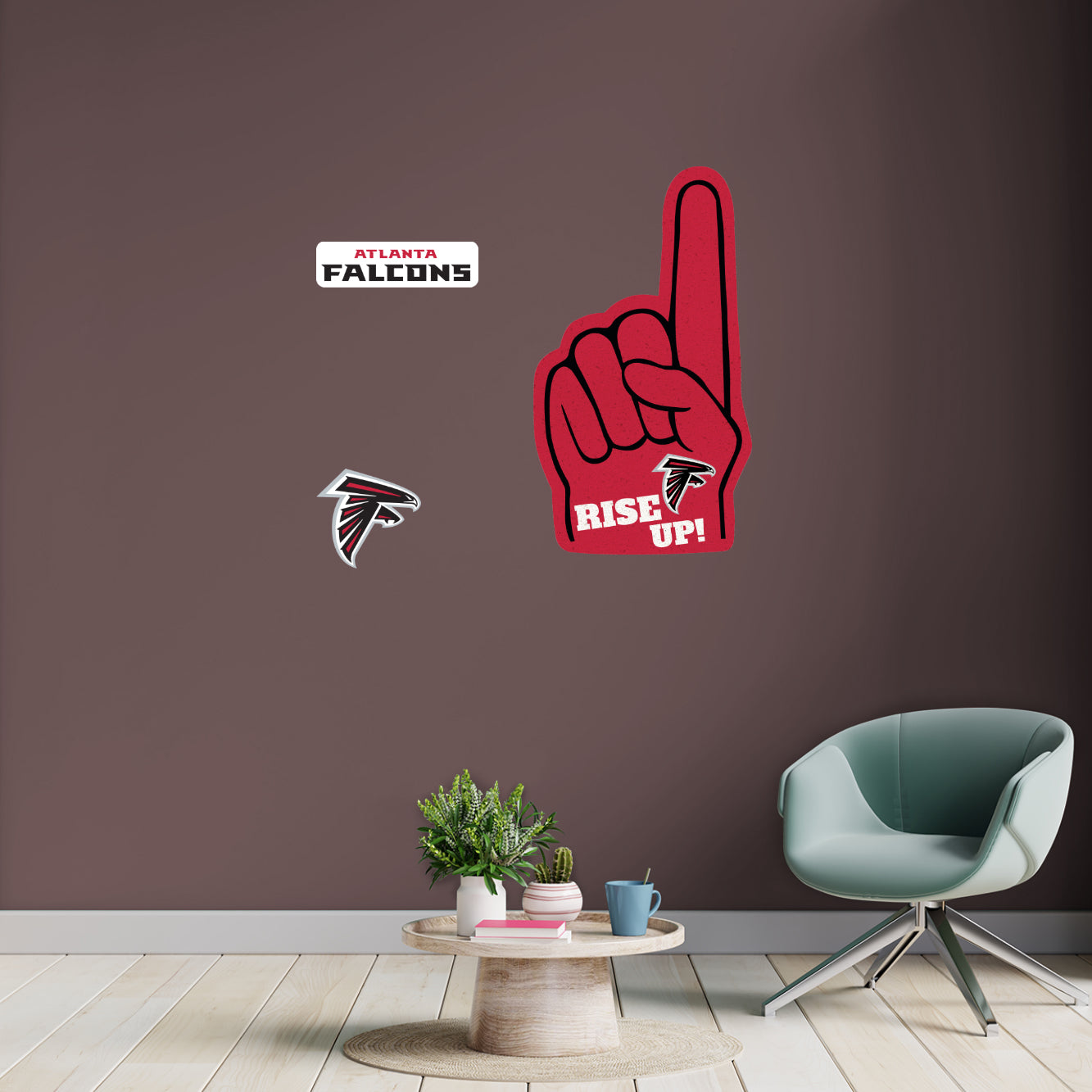 Atlanta Falcons:  2021 Foam Finger        - Officially Licensed NFL Removable     Adhesive Decal