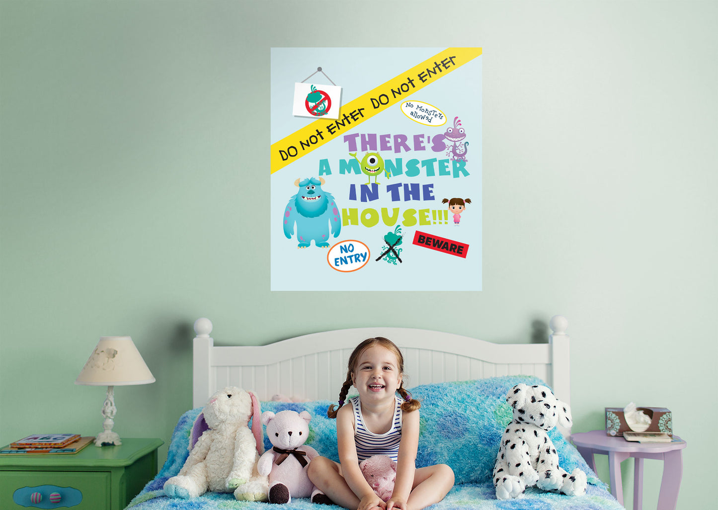 Monsters Inc:  There'S A Monster In The House Mural        - Officially Licensed Disney Removable Wall   Adhesive Decal