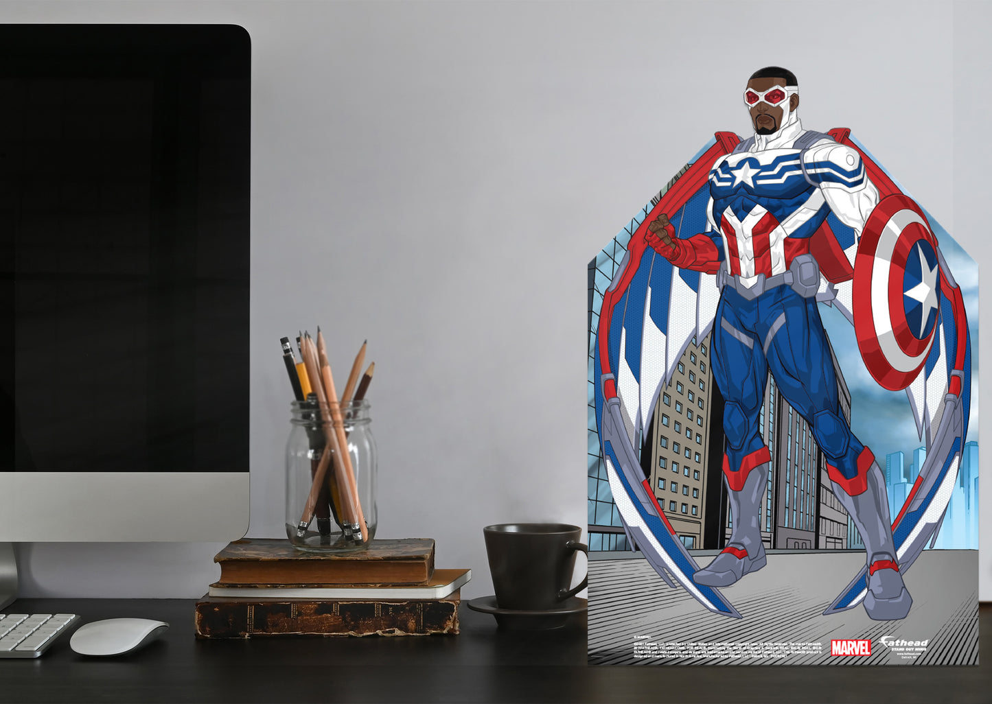 Avengers: CAPT AMERICA SAM WILSON Mini   Cardstock Cutout  - Officially Licensed Marvel    Stand Out