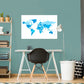 World Maps:  Blue Complex Map Mural        -   Removable Wall   Adhesive Decal