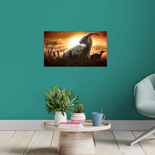 Jurassic World Dominion: Parasaurolophus Sunset Poster        - Officially Licensed NBC Universal Removable     Adhesive Decal