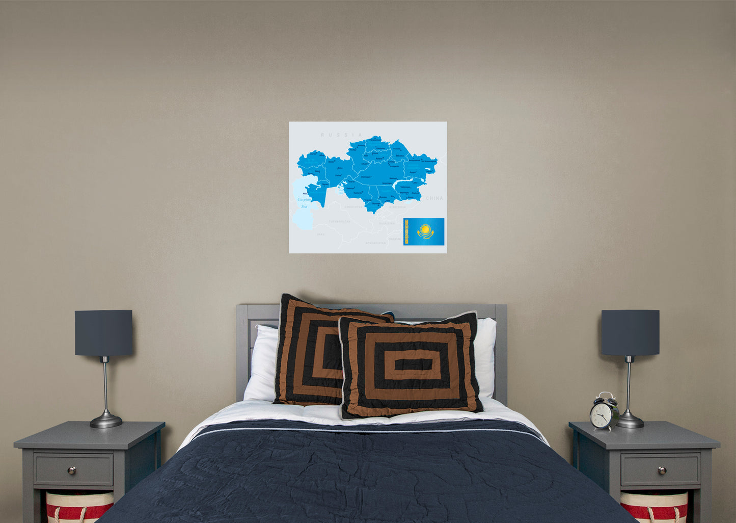 Maps of Europe: Kazakhstan Mural        -   Removable Wall   Adhesive Decal