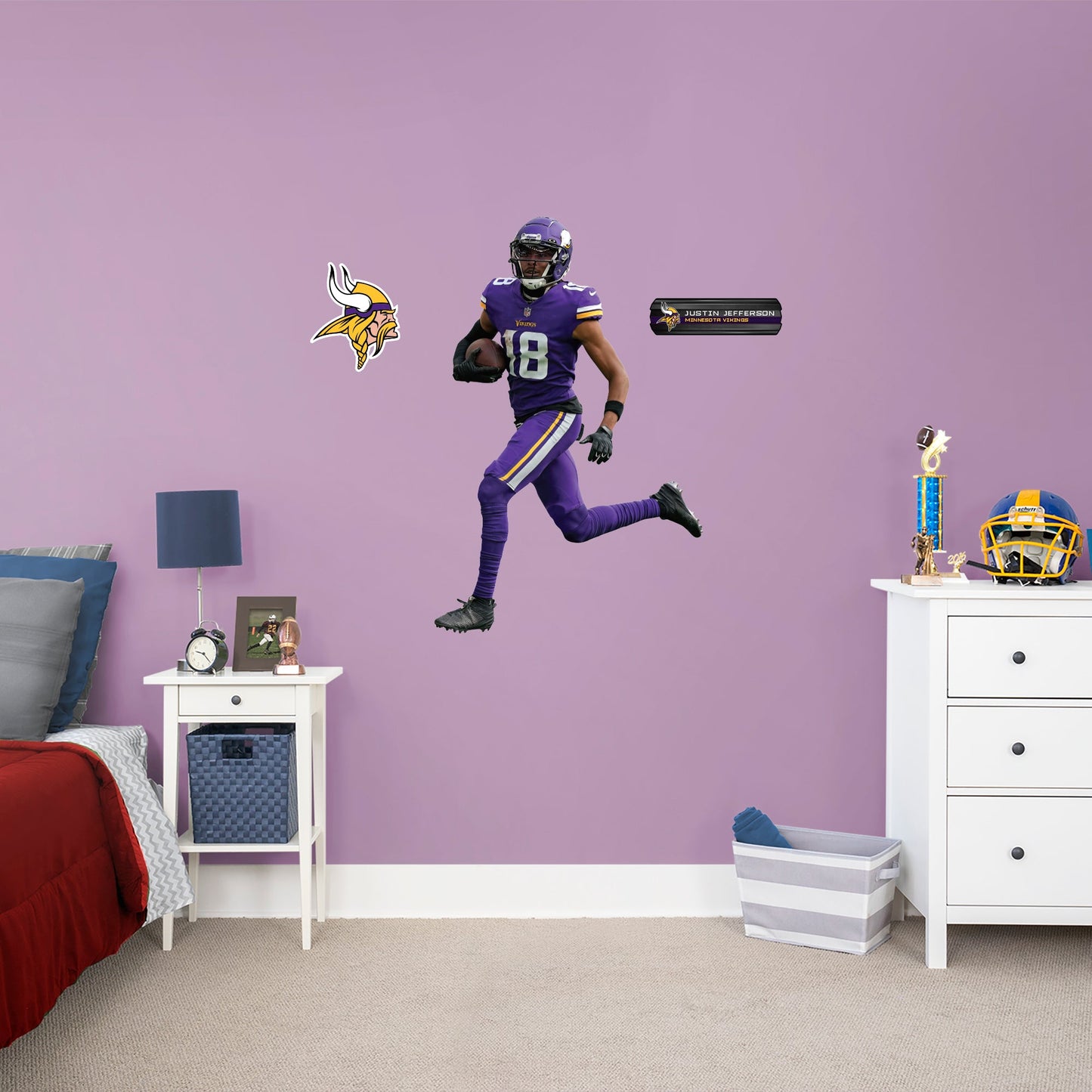 Minnesota Vikings: Justin Jefferson - Officially Licensed NFL Removable Adhesive Decal