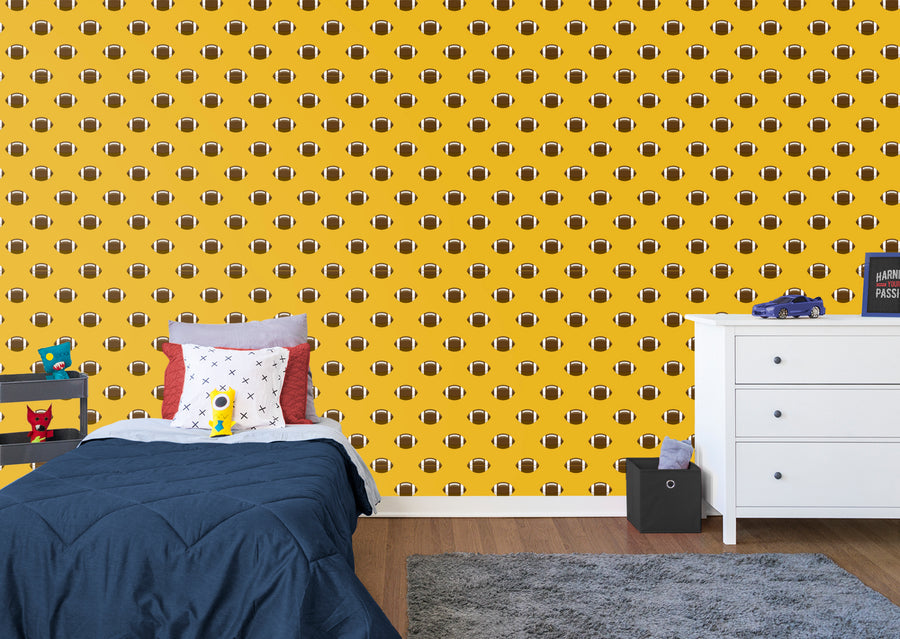 Give Me The Touchdown - Yellow  - Peel & Stick Wallpaper