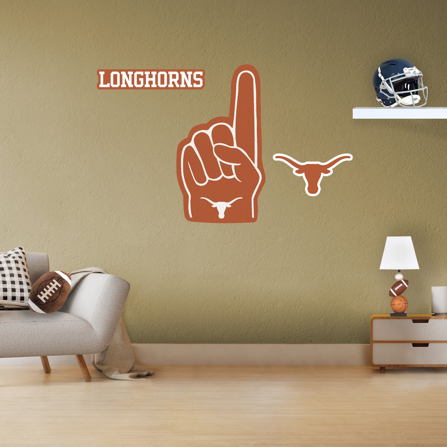 Texas Longhorns:    Foam Finger        - Officially Licensed NCAA Removable     Adhesive Decal