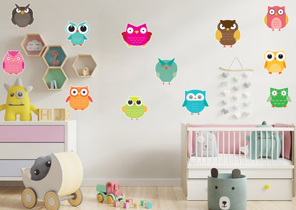 Nursery: Owl Color Block Collection        -   Removable Wall   Adhesive Decal