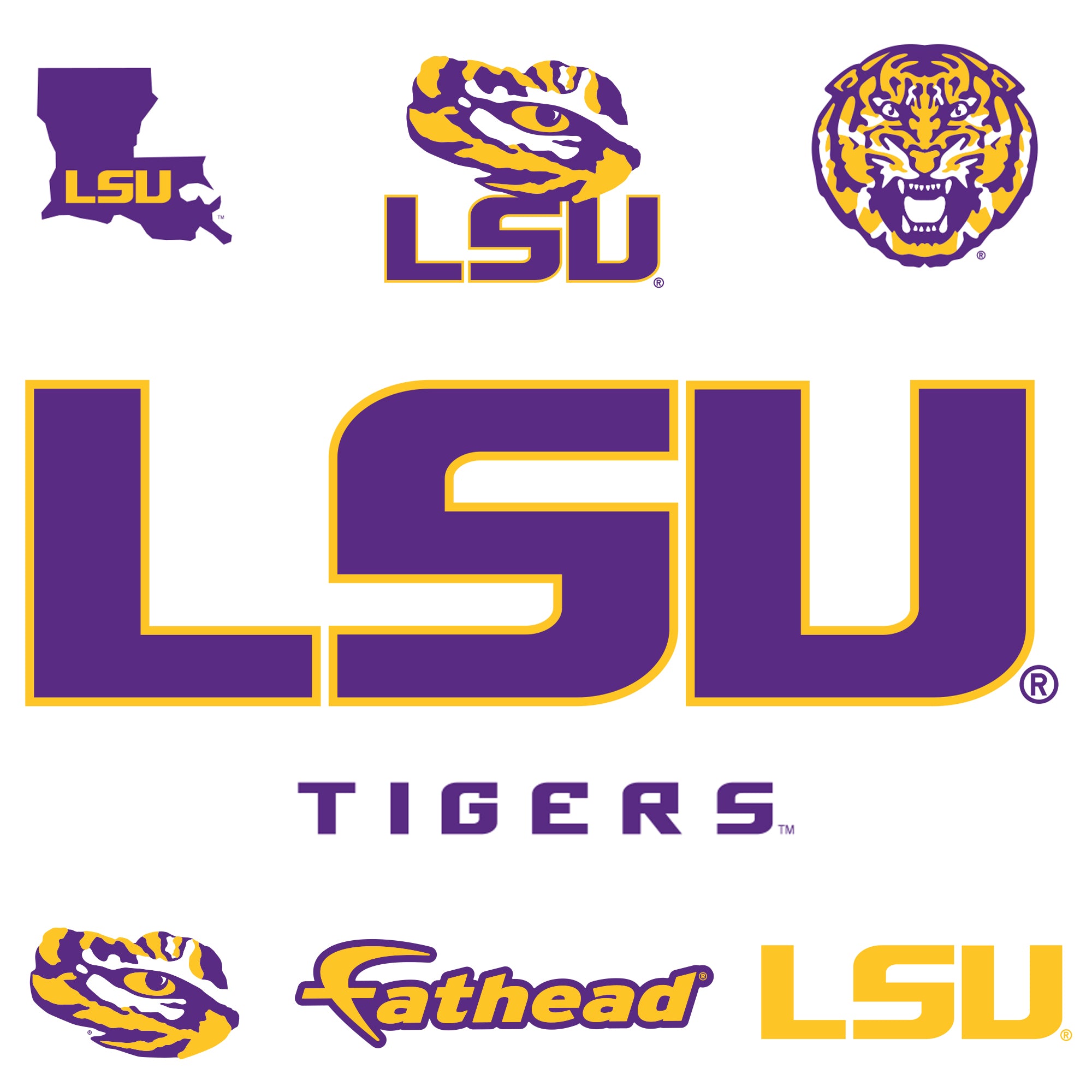 LSU Tigers - RealBig Purple Logo Collection - Official NCAA - Reusable ...