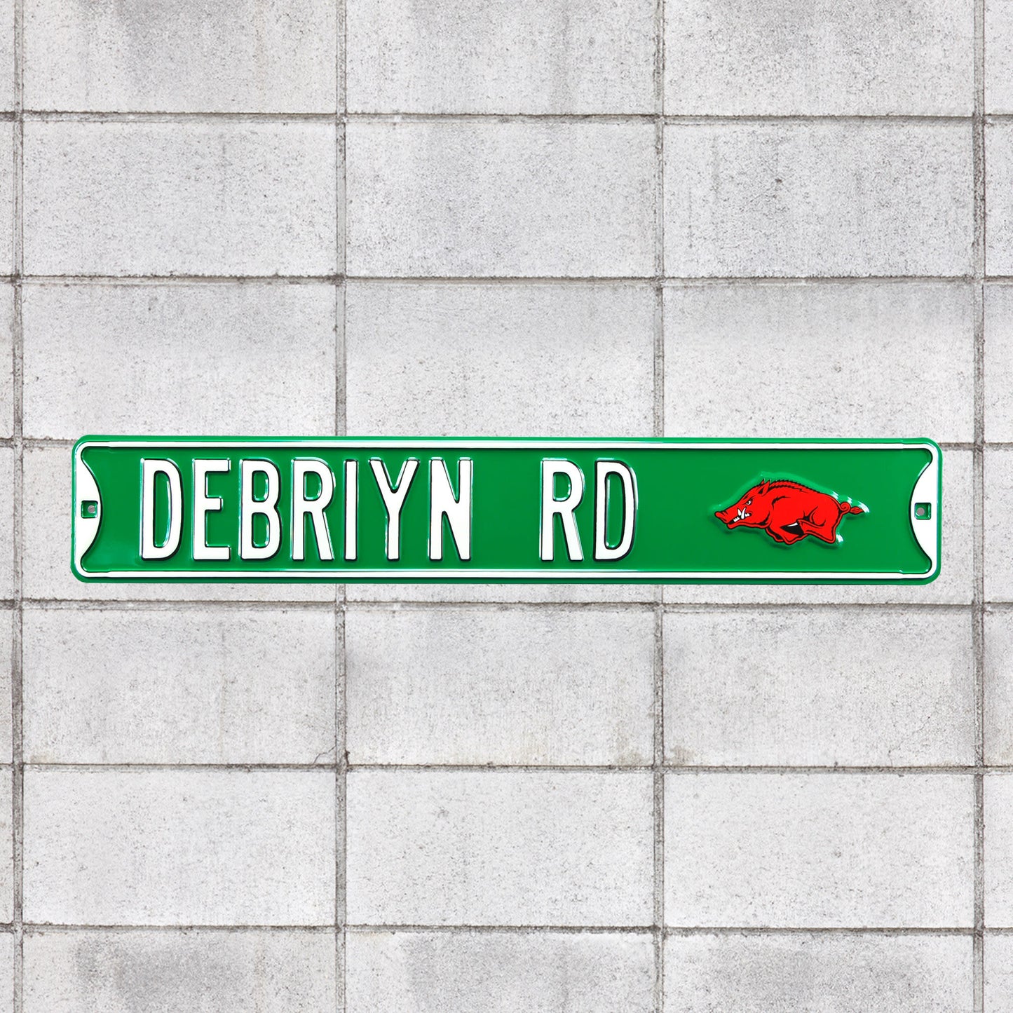 Arkansas Razorbacks: Debriyn Rd - Officially Licensed Metal Street Sign