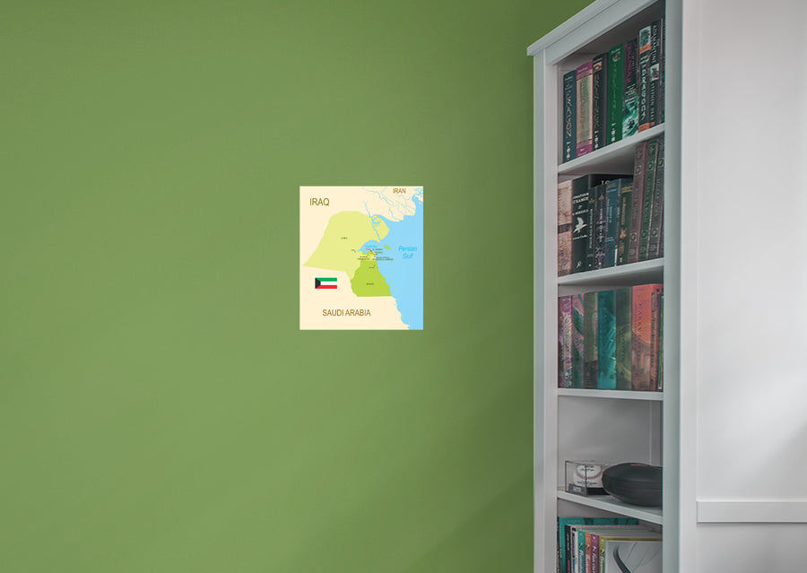 Maps of Asia: Kuwait Mural        -   Removable Wall   Adhesive Decal