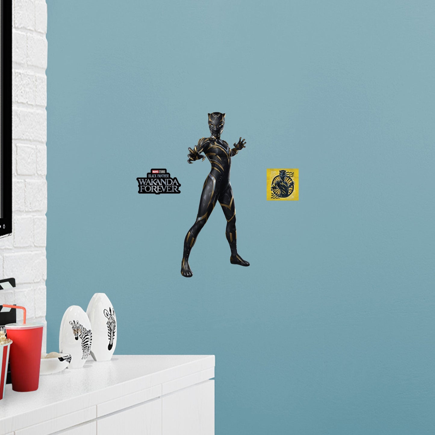 Black Panther Wakanda Forever: Black Panther RealBig - Officially Licensed Marvel Removable Adhesive Decal