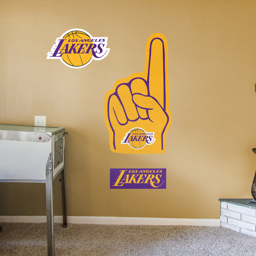 Los Angeles Lakers Foam Finger Officially Licensed NBA Removable Ad