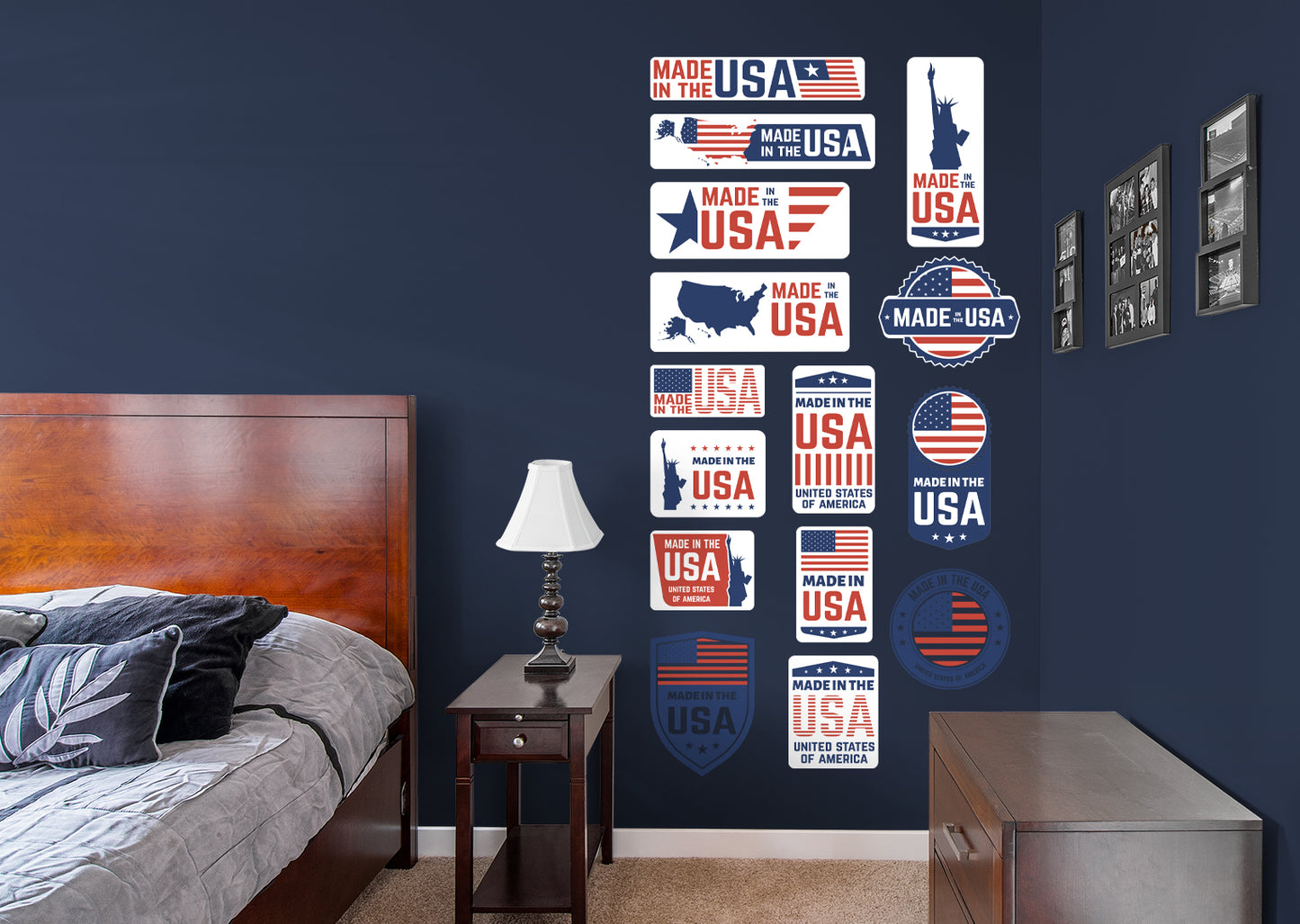 Made in The USA Collection Removable Wall Adhesive Wall Decal 15 Wall Decals 26W x 11H