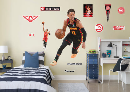 Atlanta Hawks: Trae Young  Statement        - Officially Licensed NBA Removable Wall   Adhesive Decal