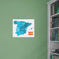 Maps of Europe: Spain Mural        -   Removable Wall   Adhesive Decal