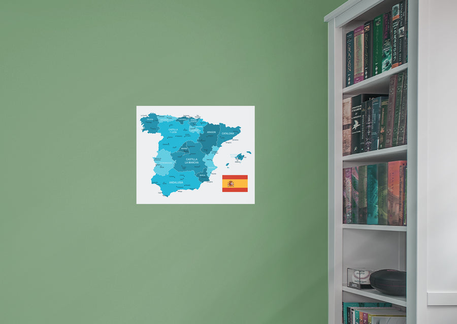 Maps of Europe: Spain Mural        -   Removable Wall   Adhesive Decal