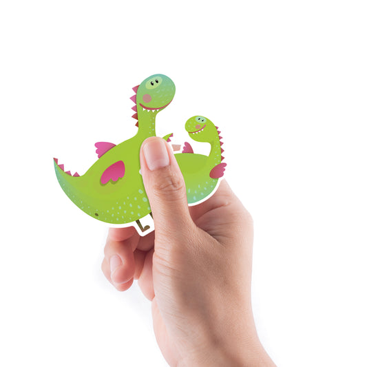 Sheet of 5 -Dinosaur: Dinosaur Green Minis        -   Removable    Adhesive Decal