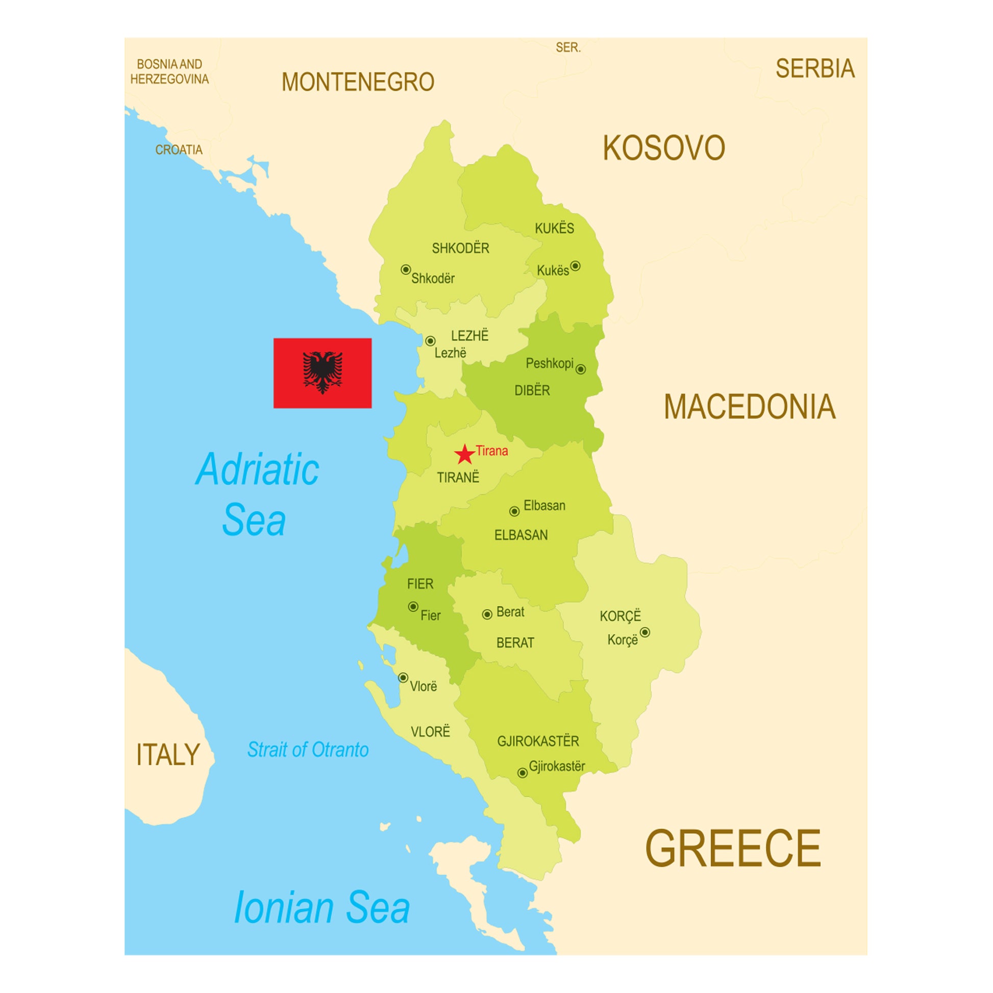 Albania Map Europe albania-map-europe