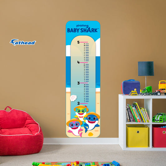 Baby Shark:  Beach Day Growth Chart        - Officially Licensed Nickelodeon Removable     Adhesive Decal