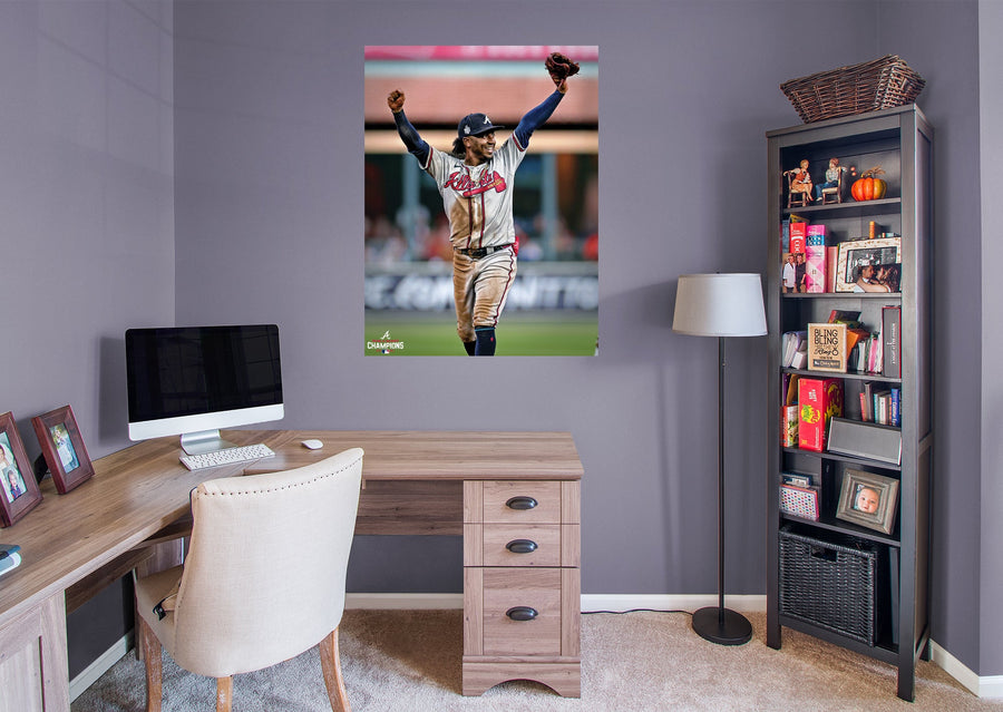 Ozzie Albies - 2021 World Series Celebration - Peel & Stick Poster - Official MLB - Atlanta Braves - Reusable Vinyl Wall Decal