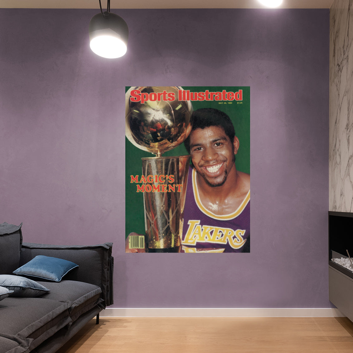 Los Angeles Lakers: Magic Johnson May 1980 Sports Illustrated Cover        - Officially Licensed NBA Removable     Adhesive Decal