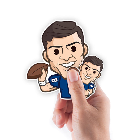 New York Giants: Daniel Jones 2022 Emoji Minis        - Officially Licensed NFLPA Removable     Adhesive Decal