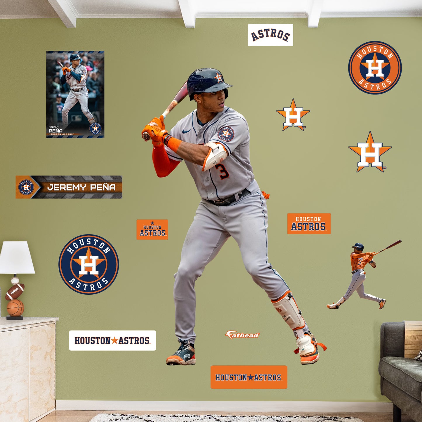Houston Astros: Jeremy Peña         - Officially Licensed MLB Removable     Adhesive Decal