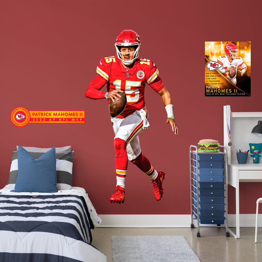 Patrick Mahomes II - RealBig NFL MVP Collection - Official NFL - Kansas City Chiefs - Reusable Vinyl Wall Decals