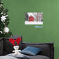 Christmas:  Red Cottage Poster        -   Removable     Adhesive Decal
