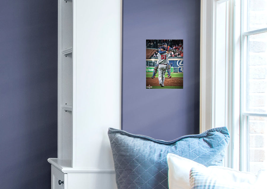 Will Smith and Travis d'Arnaud - 2021 World Series Celebration - Peel & Stick Poster - Official MLB - Atlanta Braves - Reusable Vinyl Wall Decal