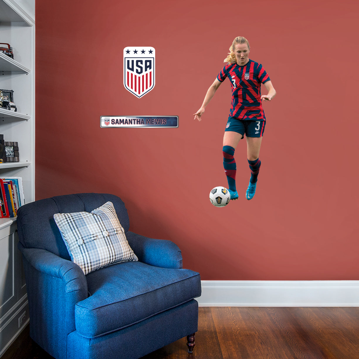 Samantha Mewis  RealBig- Officially Licensed US Soccer Removable     Adhesive Decal