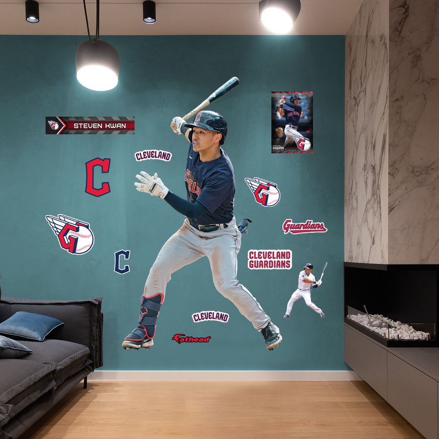 Steven Kwan - RealBig Collection - Official MLB - Cleveland Guardians - Reusable Vinyl Wall Decals