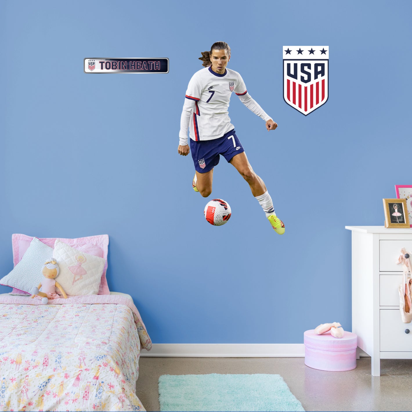 Tobin Heath RealBig - Officially Licensed USWNT Removable Adhesive Decal