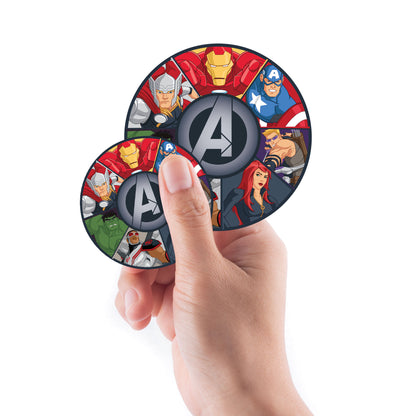 Sheet of 5 -Avengers:  Pose Badge MINI        - Officially Licensed Marvel Removable    Adhesive Decal