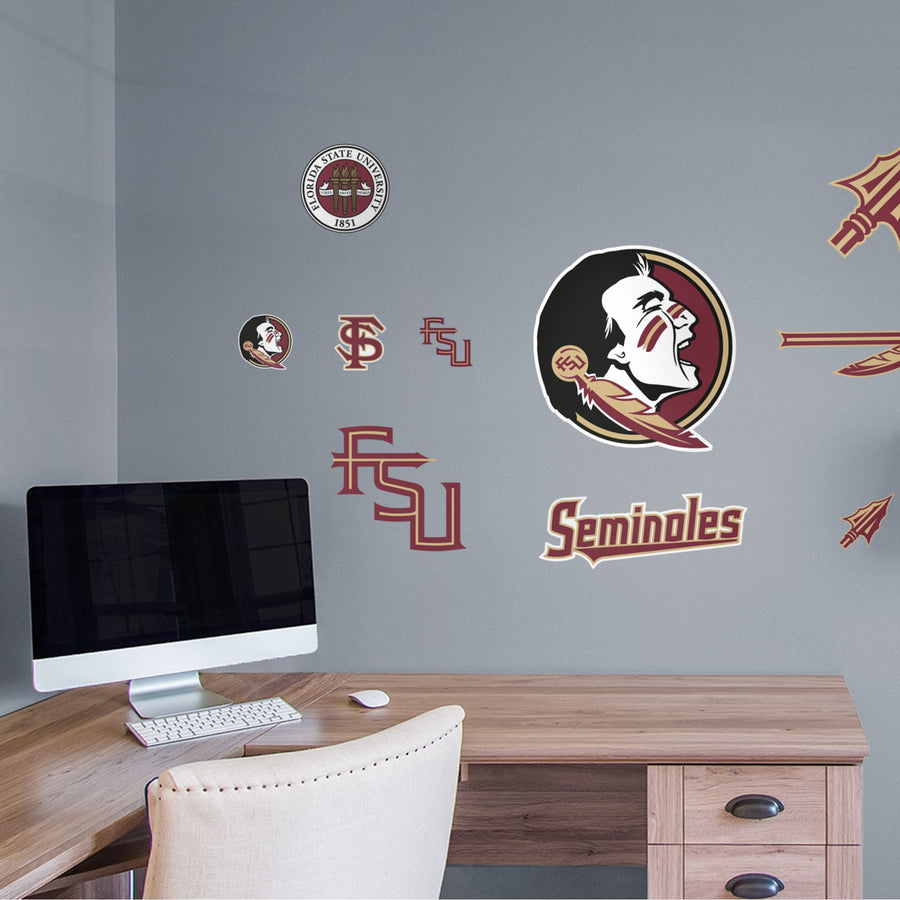 Florida State Seminoles - RealBig Logo Assortment Collection - Official NCAA - Reusable Vinyl Wall Decals