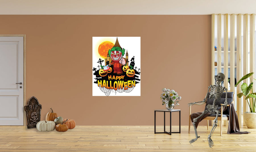 Halloween: Creepy Clown Mural        -   Removable Wall   Adhesive Decal